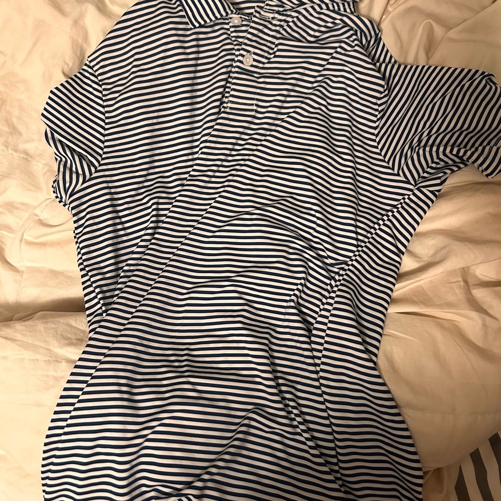 Class Club Navy and White Striped Shirt